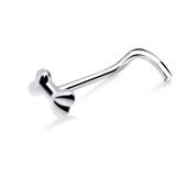 Bone Shaped Silver Curved Nose Stud NSKB-620